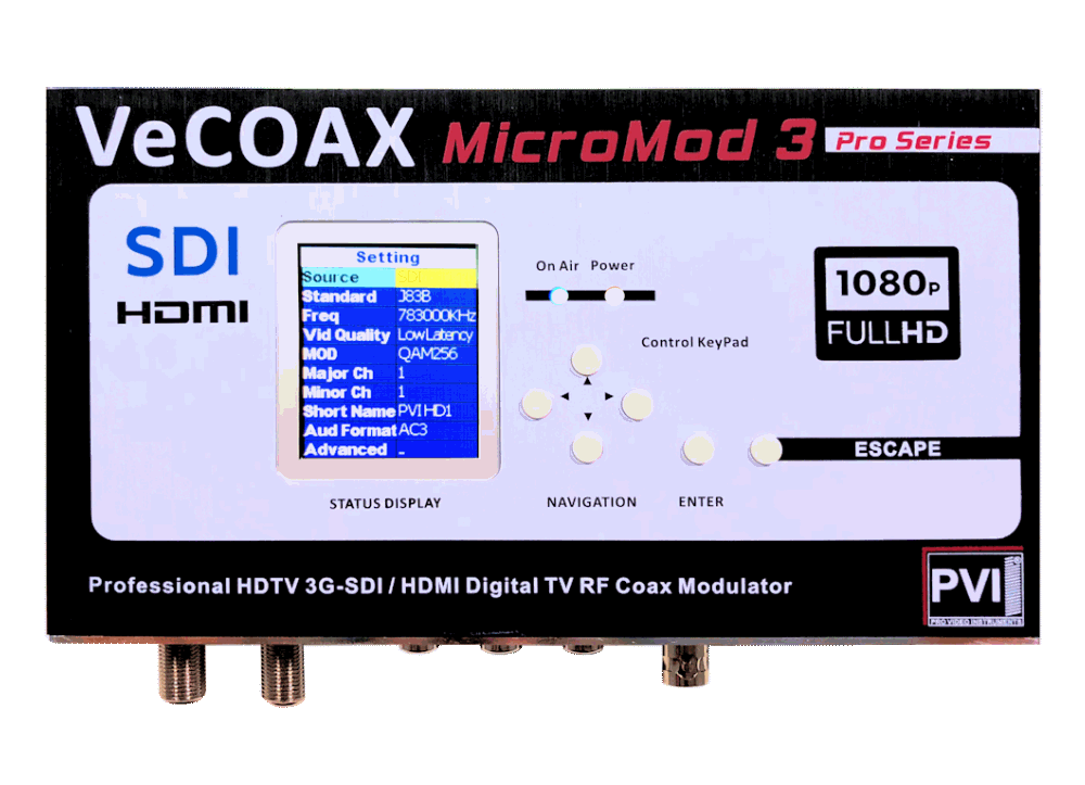 Tech Support for VeCOAX Micromod 3 SDI HDMI RF modulators for atsc qam